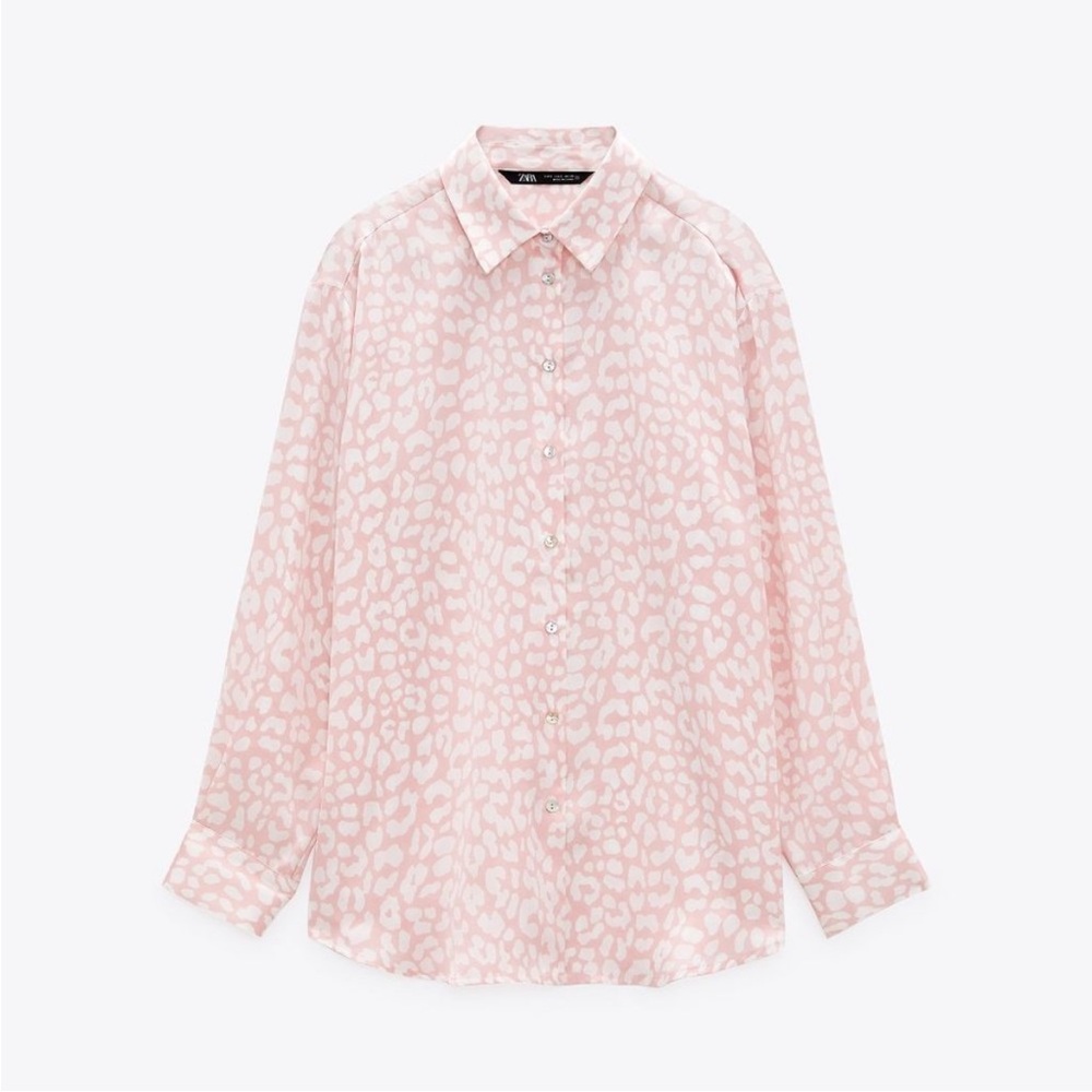 Pink Leopard Button Down Shirt